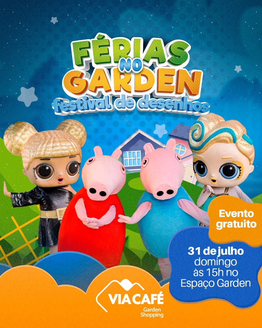 Fim de férias com show infantil no Via Café Garden Shopping