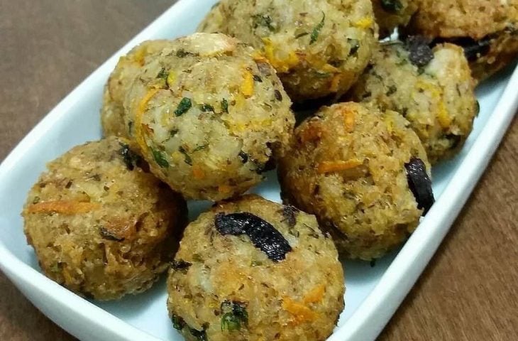 Bolinho de arroz vegano